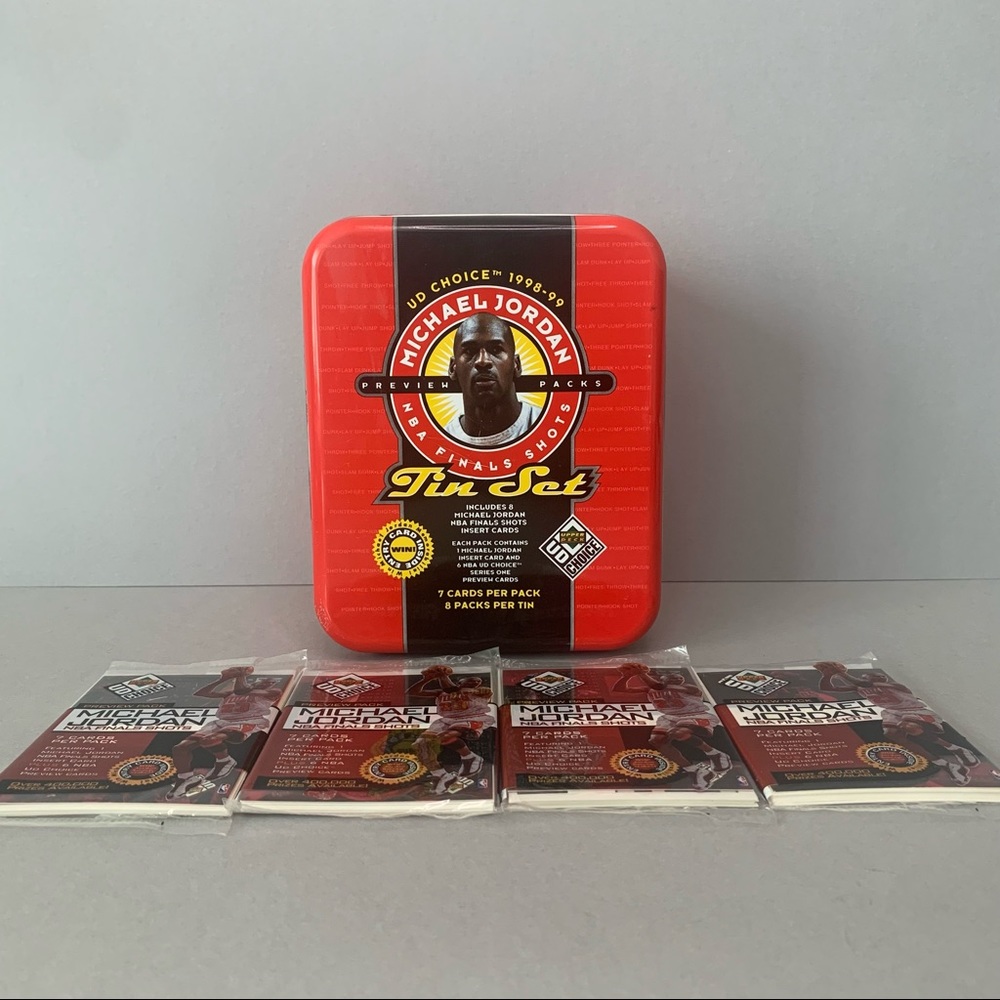 Michael Jordan 1998-99 UD Choice Pre-Open Tin 4 Preview Packs Unopened Rare